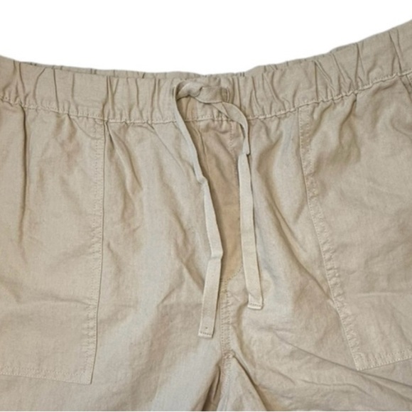 Banana Republic Beige Pull On High Rise Linen Cotton Drawstring Pockets NWT XL - Picture 3 of 9
